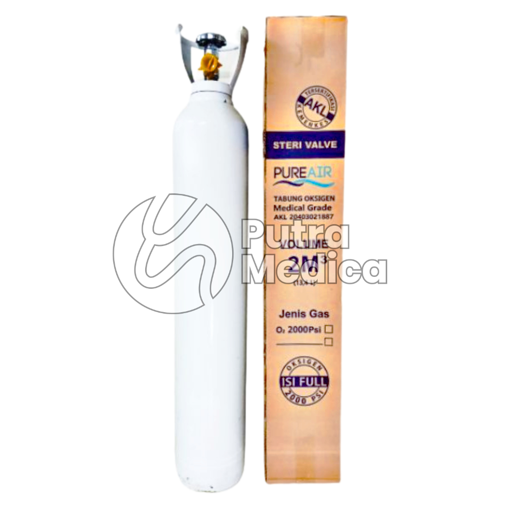 Pure Air Tabung Oksigen 2m3 Baru + Isi / Perlengkapan Alat Bantu Pernafasan Oxygen Oxigen