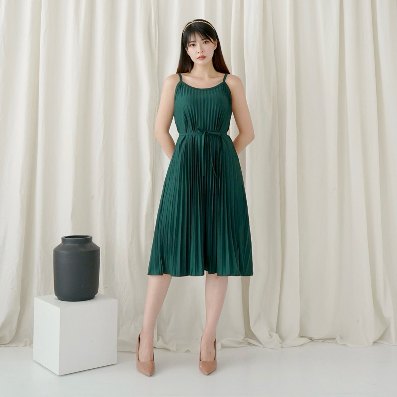 Dress Plisket Midi / Dress Plisket Wanita / Pleated Dress