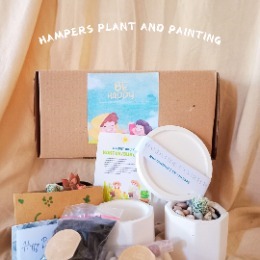 BOX SOUVENIR /HAMPERS PAINTING AND PLANTING KIT/PAKET KAKTUS TERMURAH