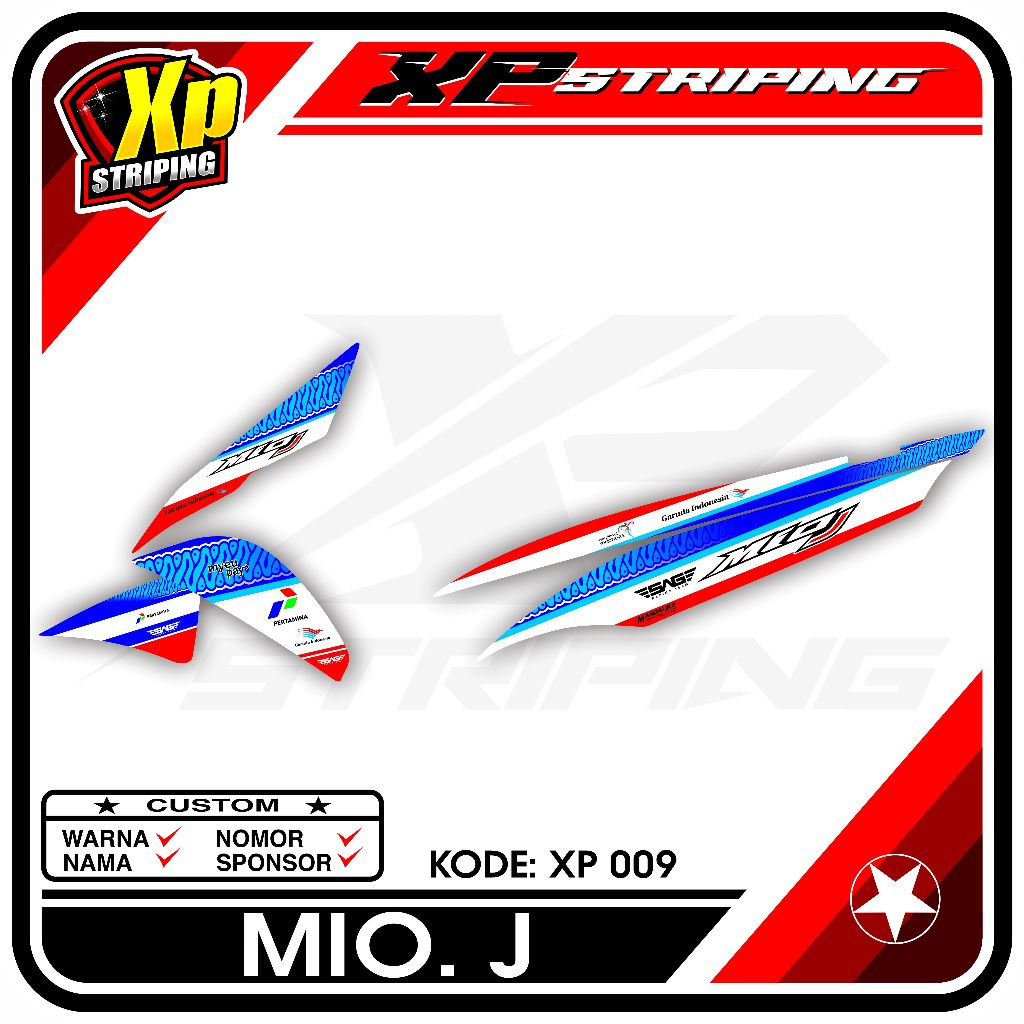 Striping Mio J - Sticker Striping Yamaha Mio J Desain Racing XP.09