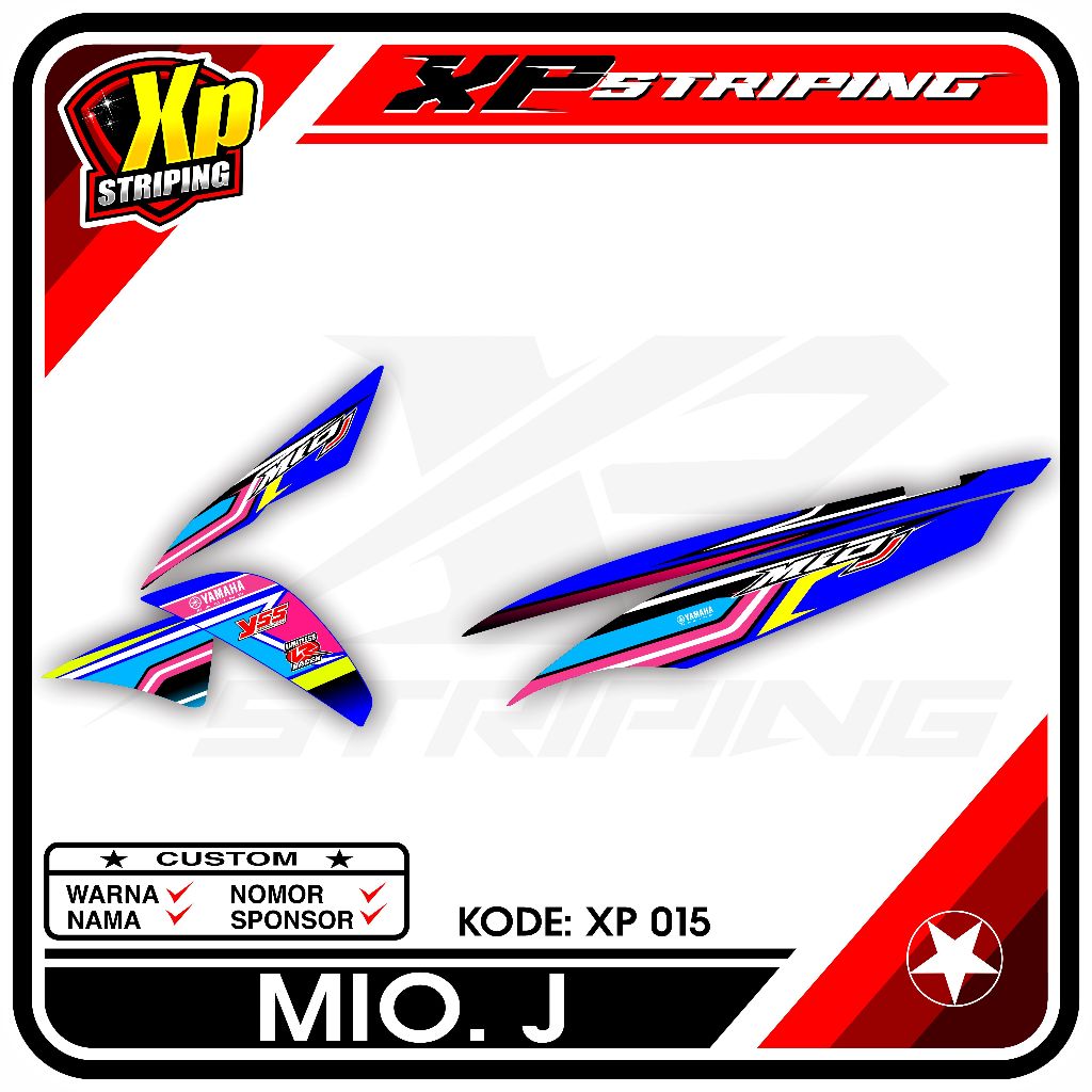 Striping Mio J - Sticker Striping Yamaha Mio J Desain Racing XP.15