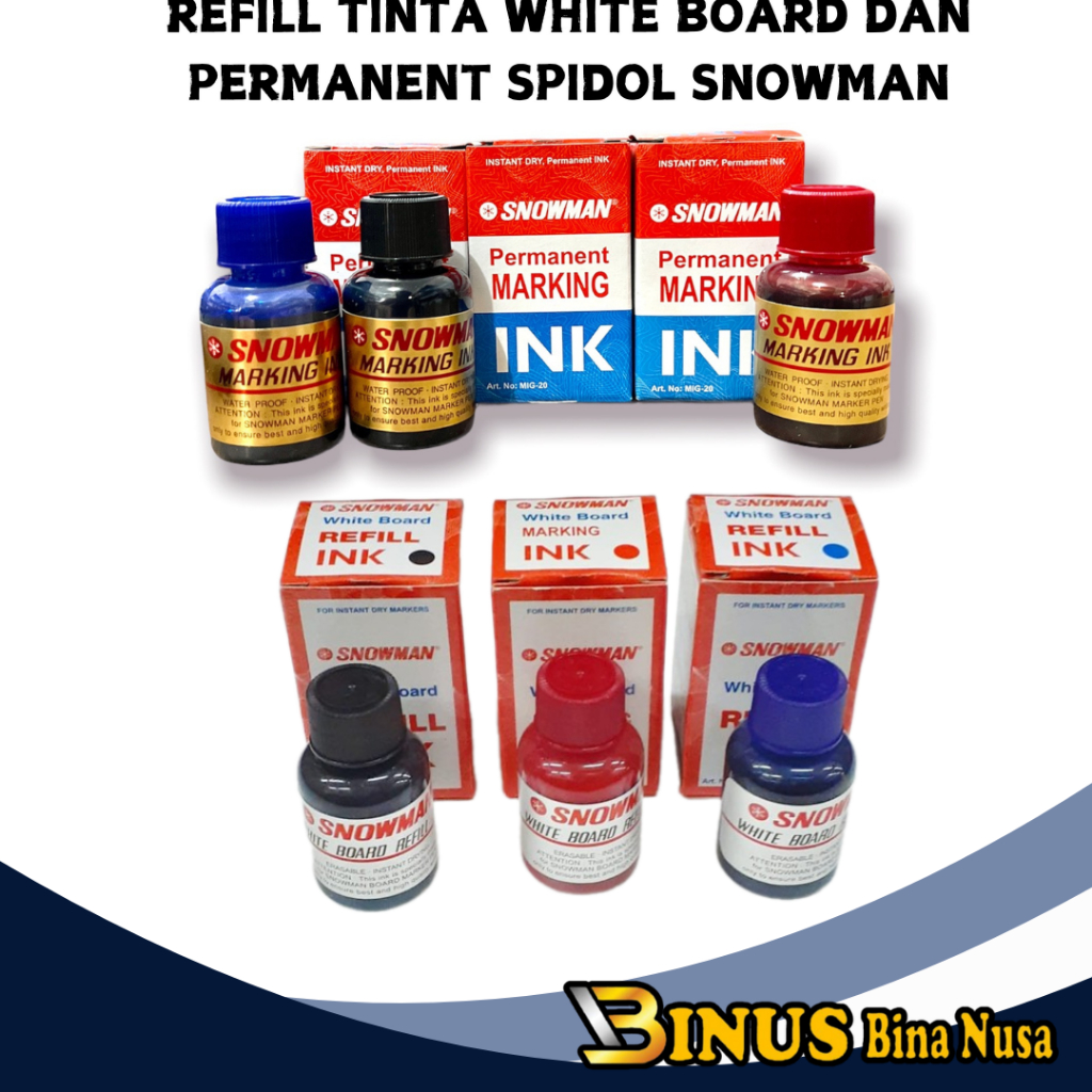 

Tinta Refill Spidol Whiteboard dan Permanent WB-20 Snowman