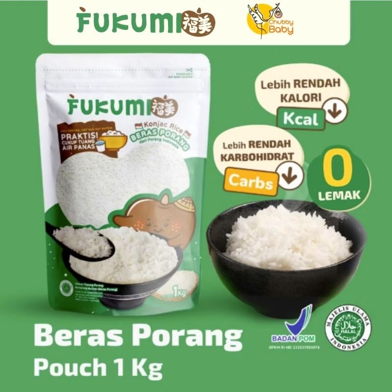 

FUKUMI BERAS PORANG ( SHARE KEMASAN VAKUM / TESTER ) 500 GRAM palembang gosend instant