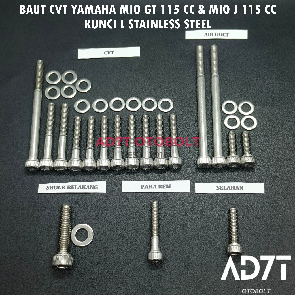 Baut CVT Mio GT 115 MIO J 115 MIO SOUL GT 115  Kunci L Stainless Steel