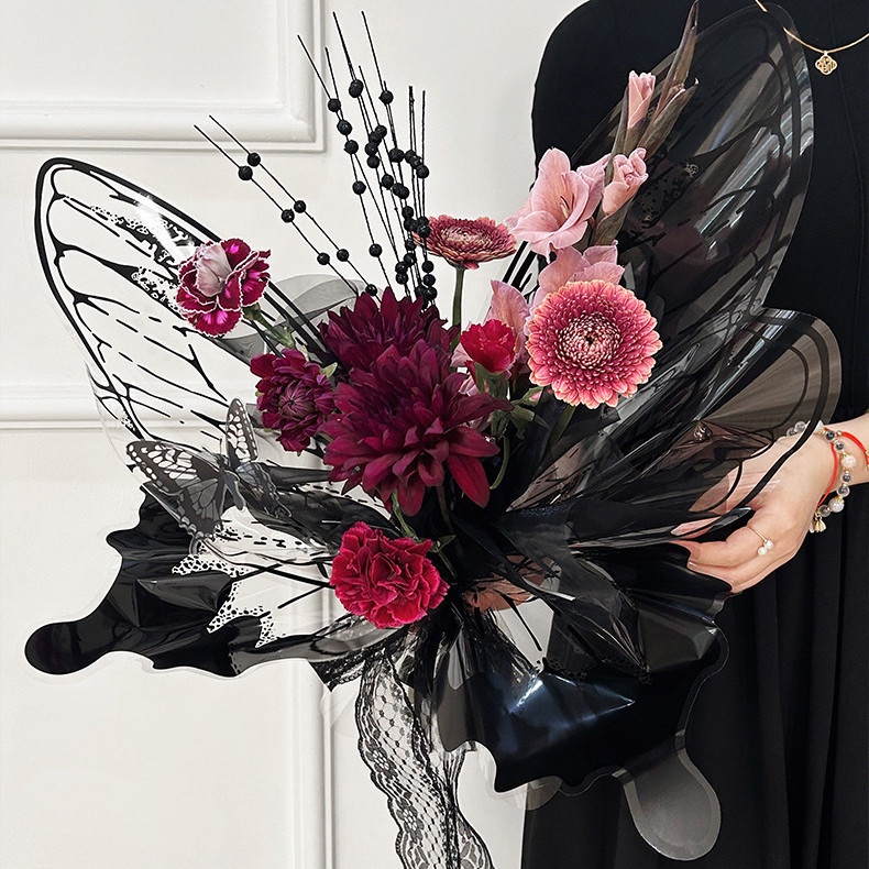 

40 Lembar 10 Set Butterfly Flower Wrapping Full Pack Kertas Buket Kupu Kupu Bening Cellophane