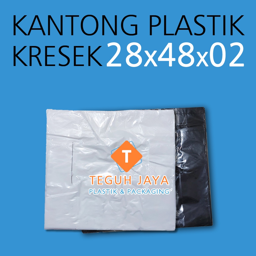 Kantong Plastik Kresek 28x48 Tebal 02 Hitam Putih 28cm x 48cm x 02 Kuat 28 x 48 x 20micron isi 40pcs