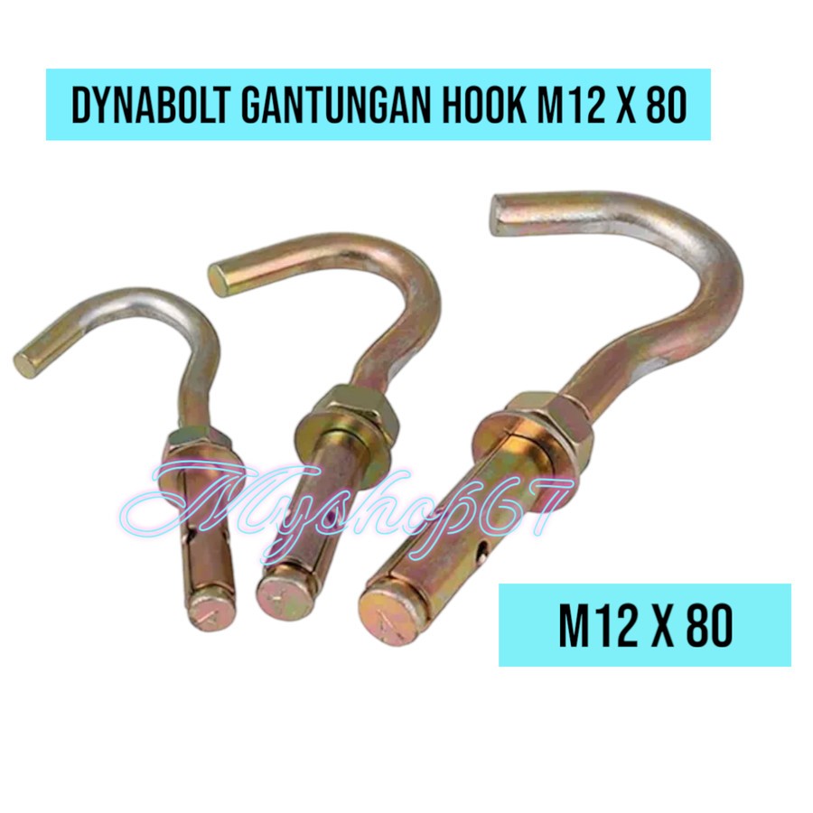 Dynabolt M12 x 80 dinaset hook gantungan anchor