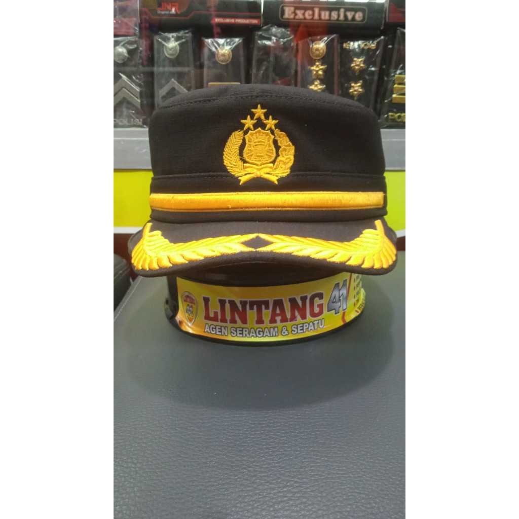Topi Komando Polri Pamen Coklat