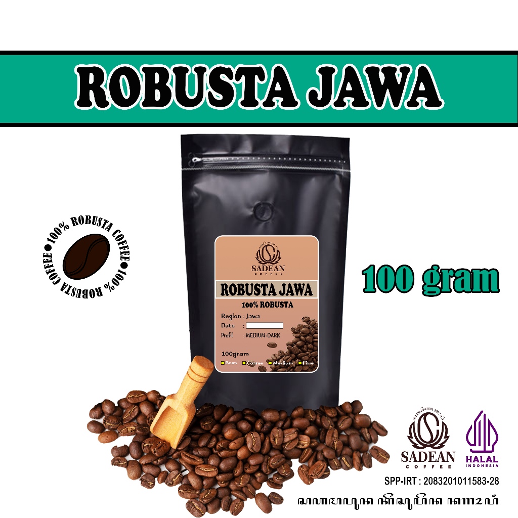 

Kopi Robusta Jawa / Biji Kopi Robusta Java Jawa 100gr / Robusta Java