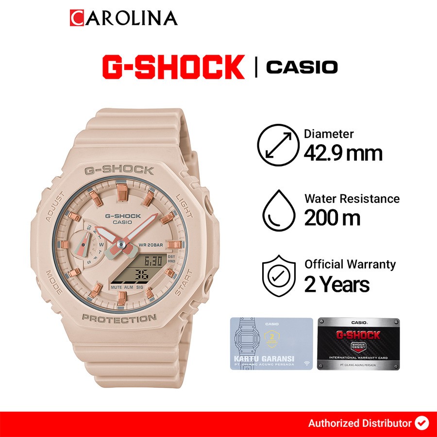 Jam Tangan Wanita Casio G-SHOCK x ITZY GMA-S2100-4A Beige Resin Band