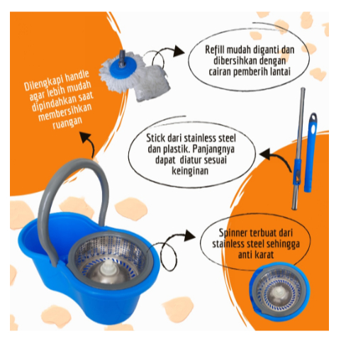 Spin Mop Kogawa 8808 Alat Pel Lantai