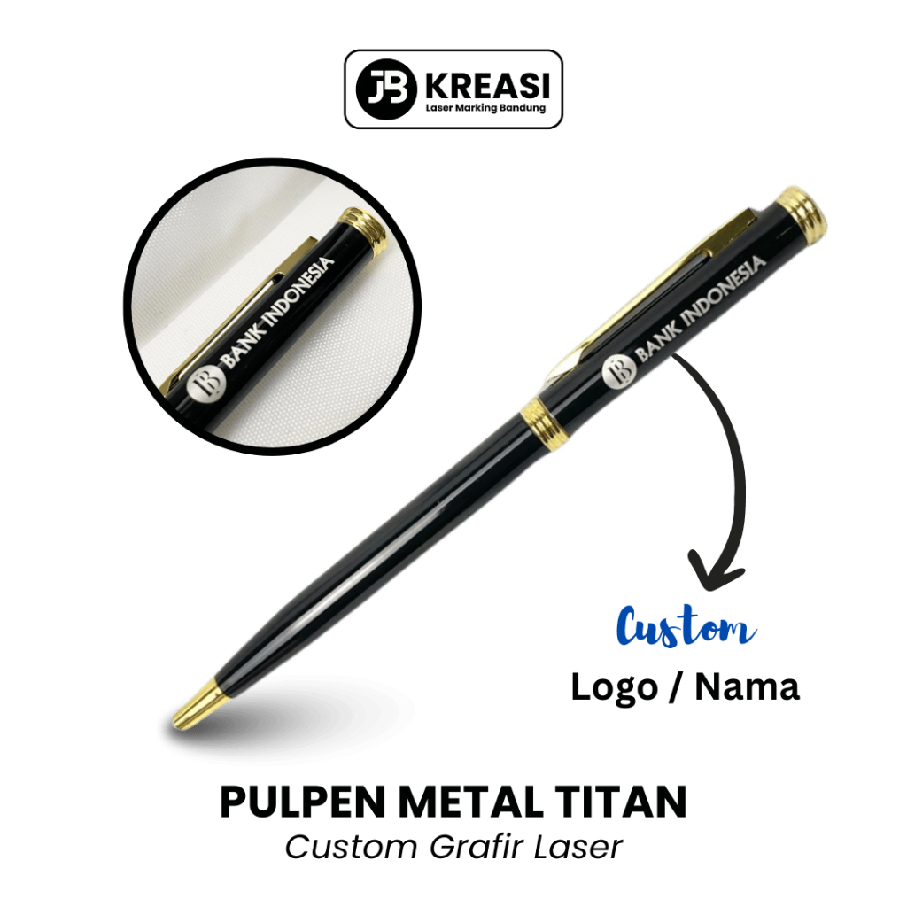 

mdn Custom Pulpen Metal Titan Grafir Nama & Logo + Gift Box / Pen Promosi / Ballpoint Souvenir