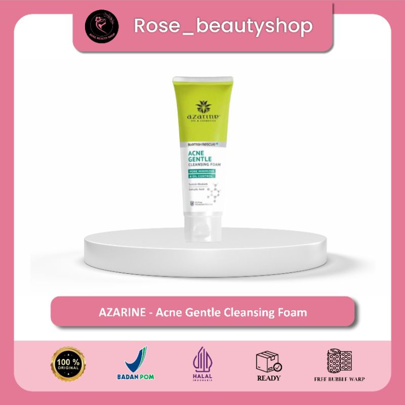 AZARINE Facial Wash - Azarine Acne Gentle Cleansing Foam 60ml - Sabun Cuci Muka Cleanser Wajah - Fac