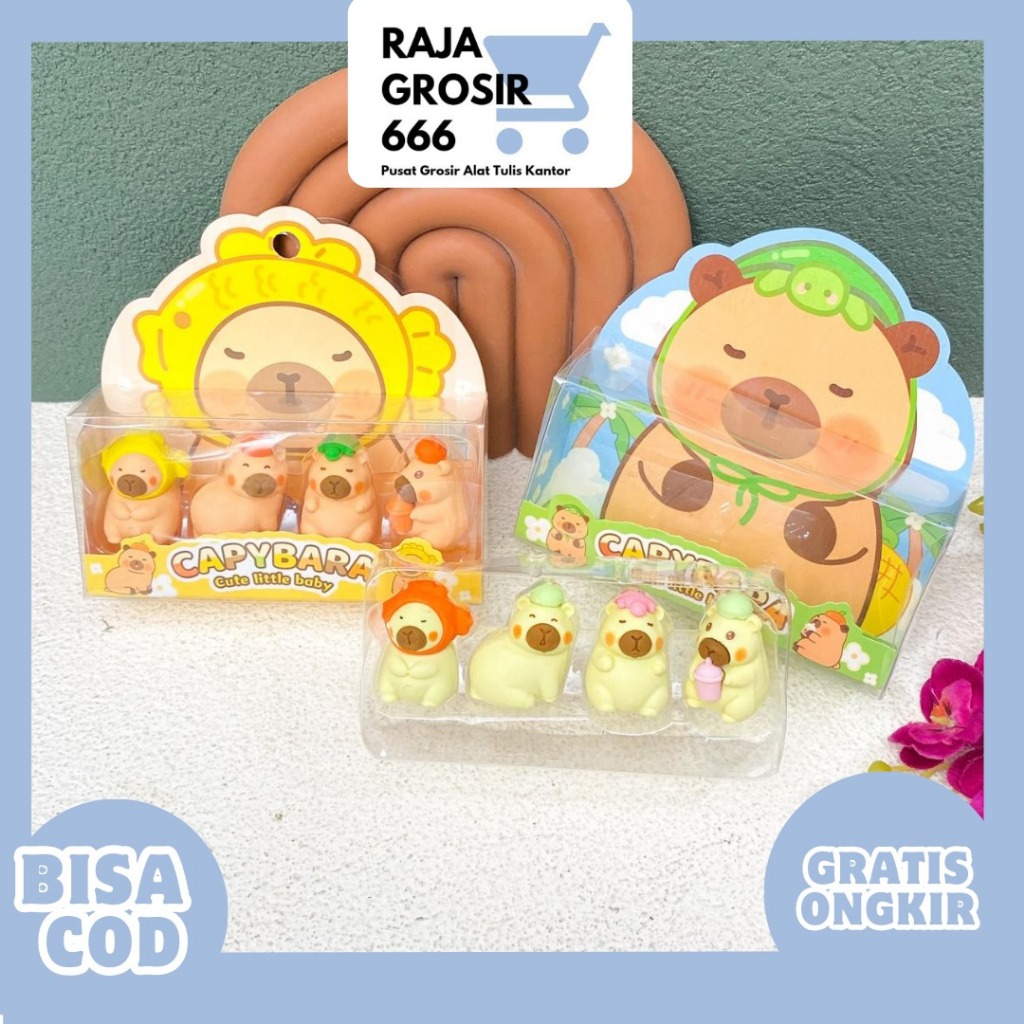 

Penghapus miniatur 1 set isi 4 pcs bentuk Capybara ER-1469 / Mainan penghapus bentuk Capybara Cappybara kapibara lucu / Penghapus lucu anak sekolah / hampers lucu kado unik capybara