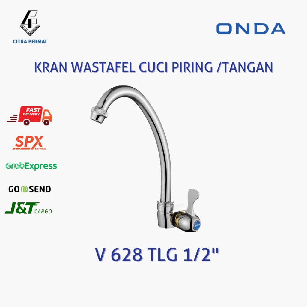 KRAN AIR TEMBOK ONDA 1/2"  V628 TLG/ KRAN NON FLEKSIBEL/ KRAN WASTAFEL /  KRAN CUCI PIRING