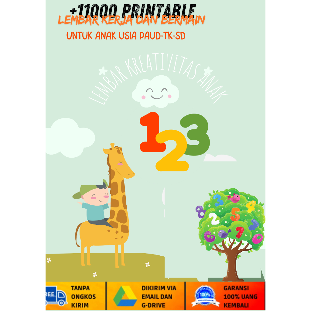 

+11000 Printable Worksheet - Lembar latihan dan bermain untuk anak usia PAUD - TK - SD