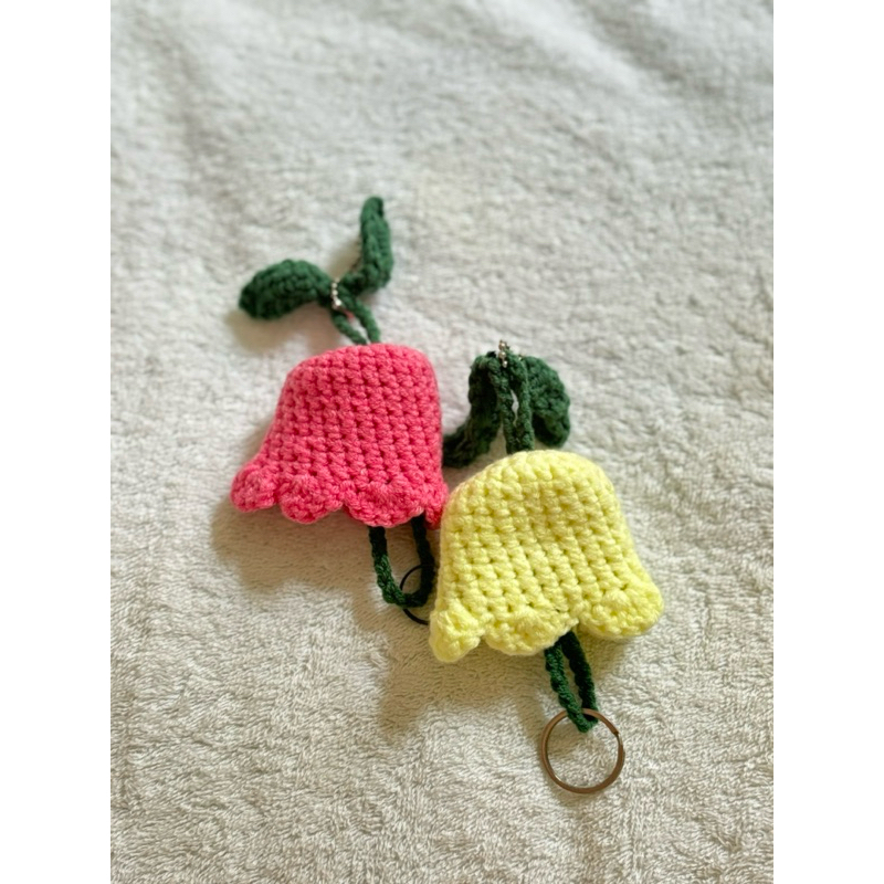 Crochet keychain - Tulip, Sun flower, Mini Paus