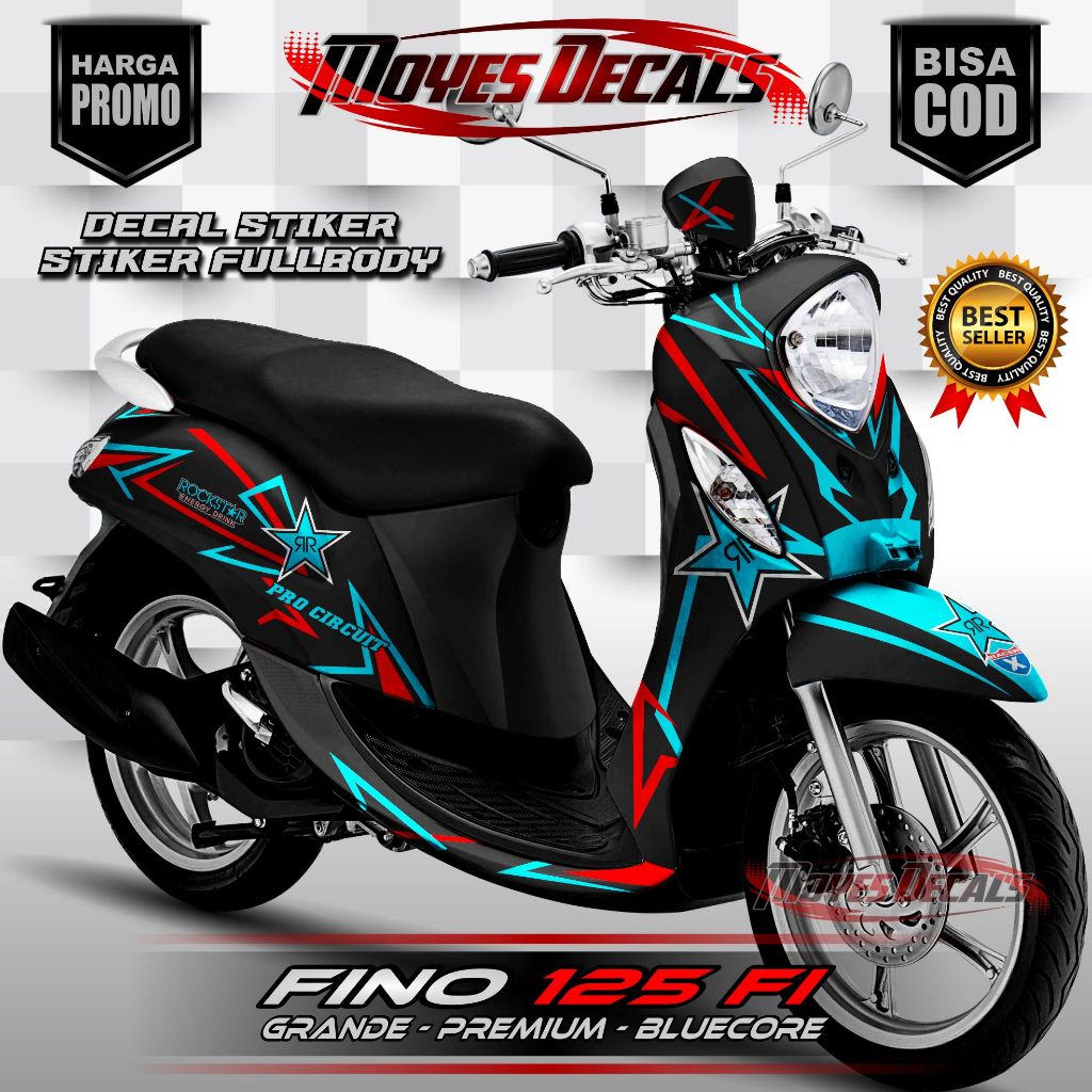 Decal Motor Fino 125 - Stiker Motor Fino 125 Fullbody Premium - Variasi Motor Fino 125 ROCKSTAR
