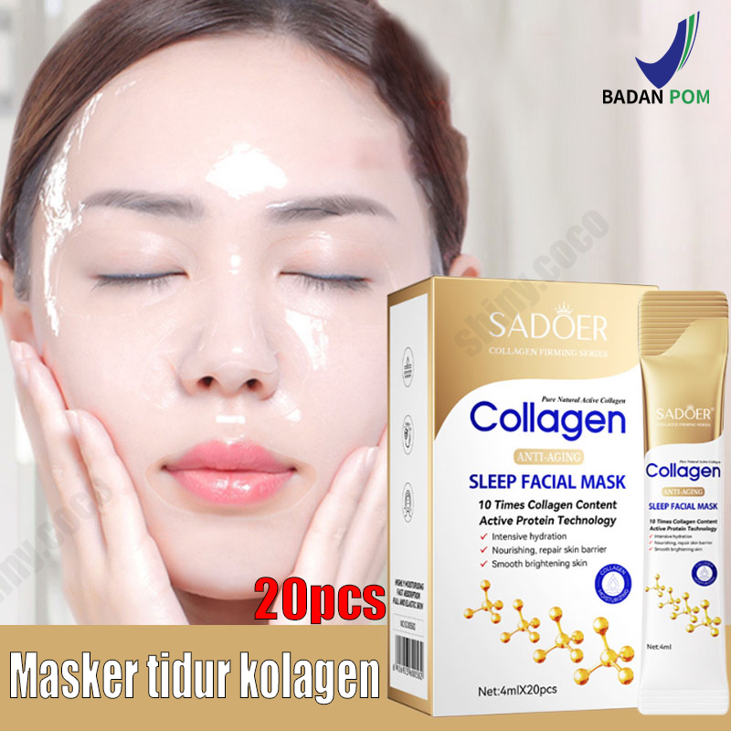 [4ml*20] MASKER TOPENG Sleeping Mask COLAGEN CRYSTAL FACIAL MASK Leave-On Sleeping Mask Hyaluronic A