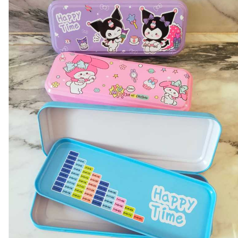 

Tempat pensil kaleng aesthetic viral karakter Sanrio Kotak pensil 2 tingkat MELODY KUROMI CINNAMOROL