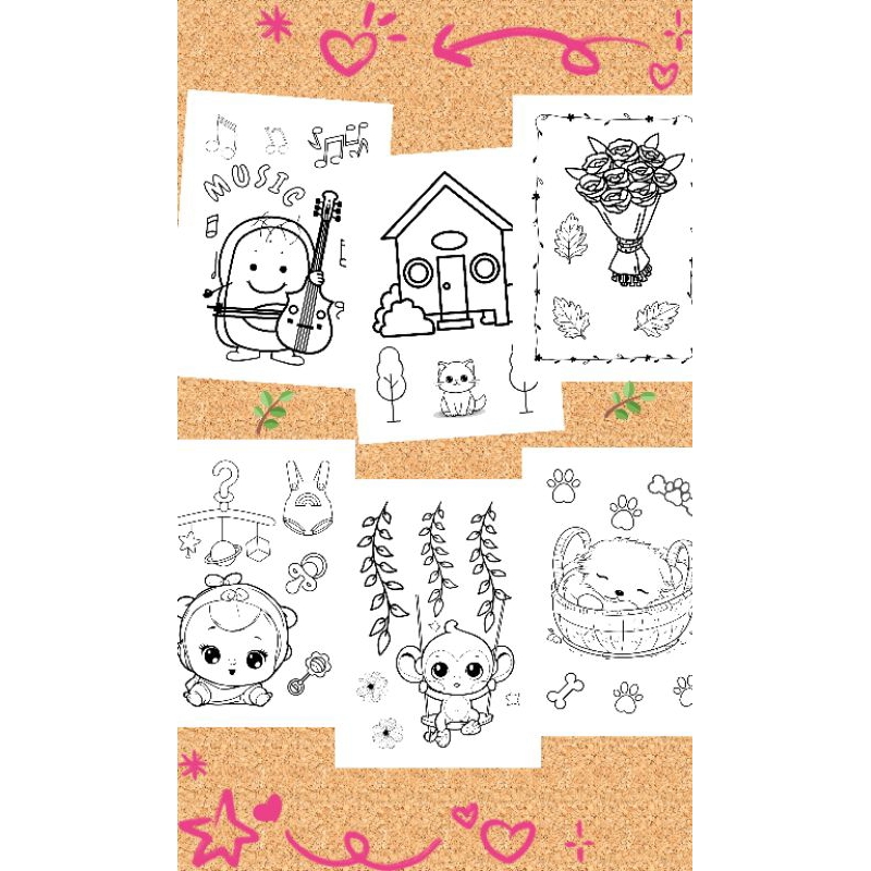 

20 lembar kertas mewarnai A4 100gr (20 gambar berbeda)