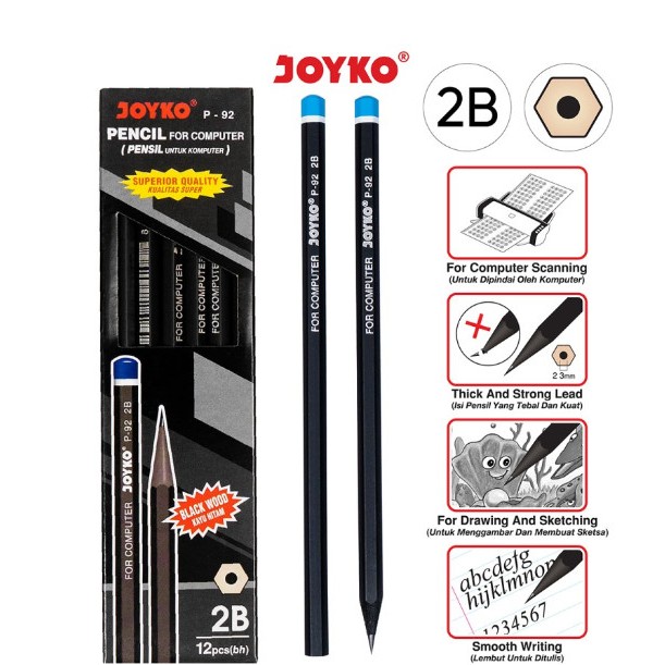 

Pencil / Pensil Joyko P-92 / 2B / 1 BOX 12 PCS