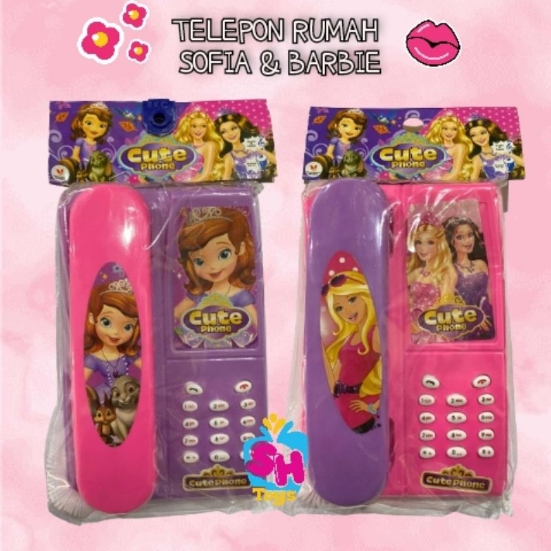 mainan Anak Telepon Rumah Sofia&Barbie Ktg/ terbaru