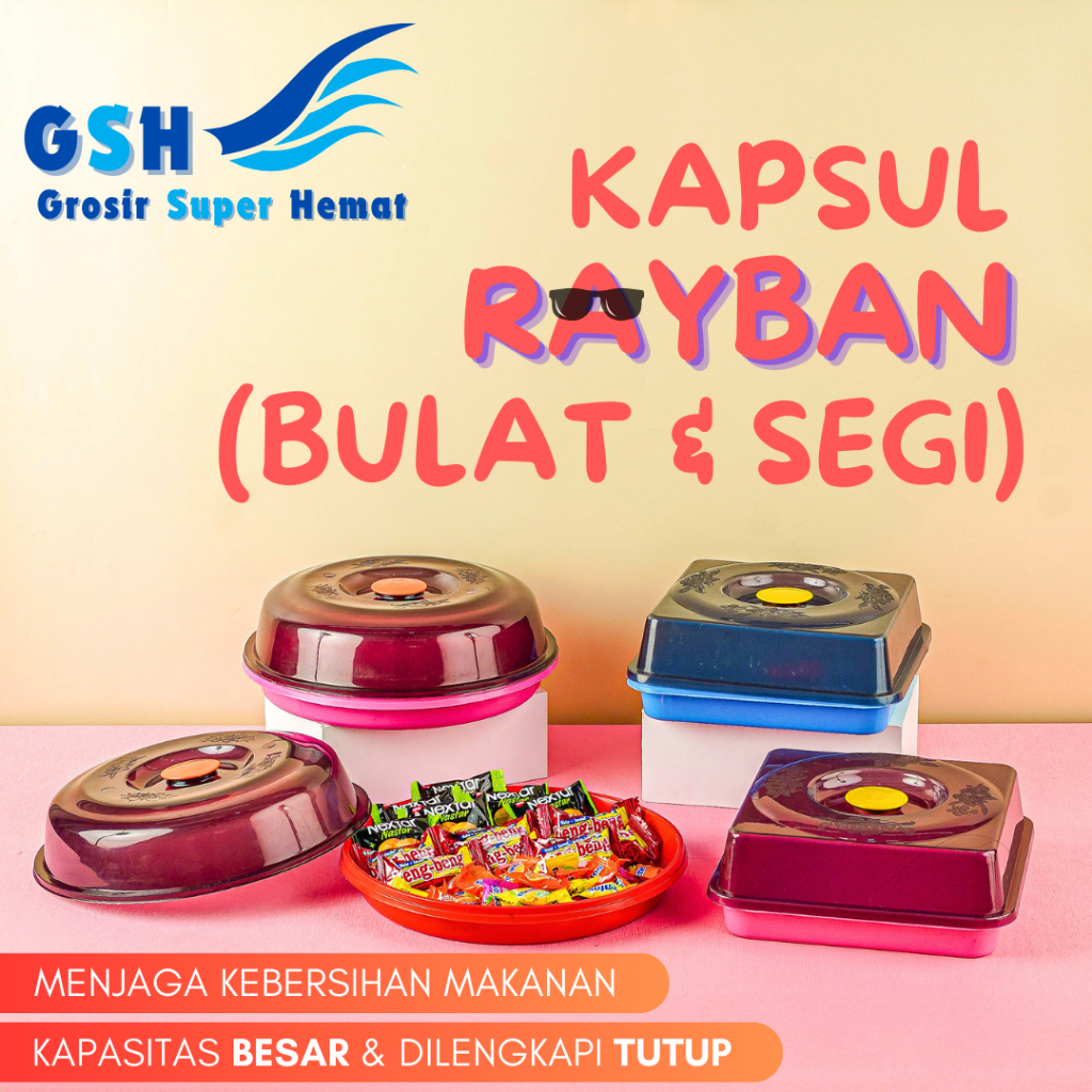 GSH - Kapsul Segi RayBan (Isi 3-6-12 pcs) High Way Tempat Kue Bolu Tempat Roti Tawar Plastik Tutup A