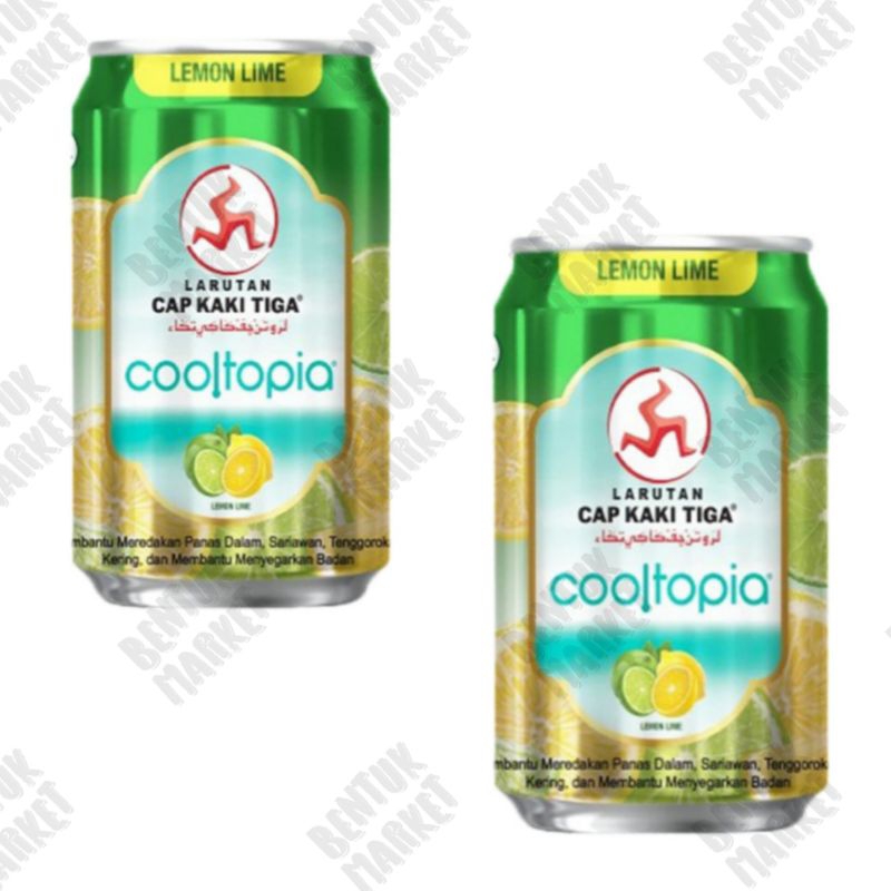 

Cap Kaki Tiga Cooltopia Larutan Penyegar Lemon Lime Kaleng 320ml / Minuman Larutan / Larutan Penyegar