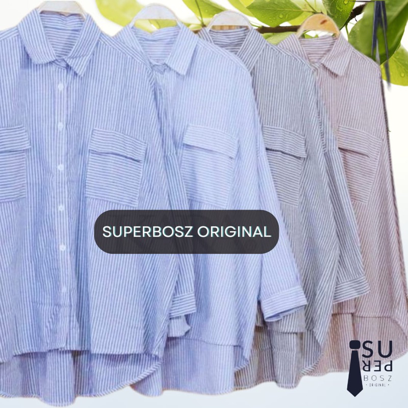 Dichta shirt, kemeja katun salur, blouse kekinian, kemeja kerja, kemeja santai.
