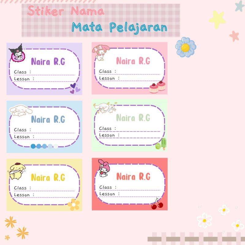 

9 Stiker Mapel - Label Buku Pelajaran Sekolah - Stiker Mata Pelajaran