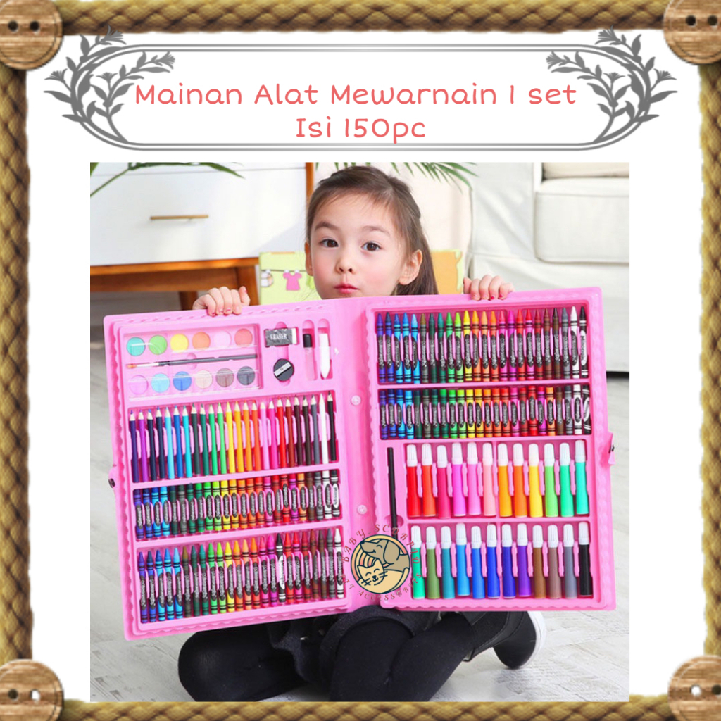 

Pensil Warna Lengkap Alat Lukis Anak Krayon Anti Air/Alat Mewarnai Lengkap Crayon Set 150 Pcs