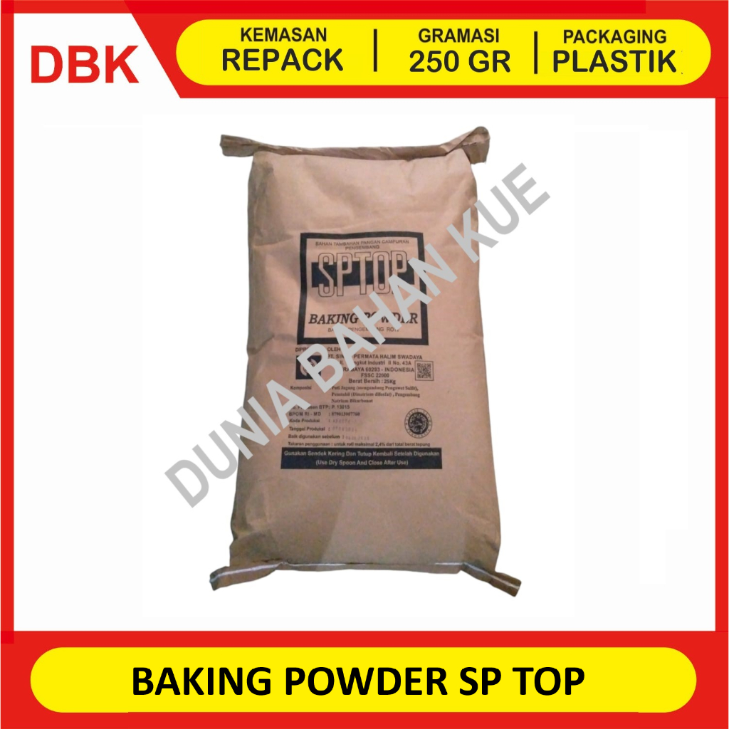 

BAKING POWDER SP TOP PENGEMBANG ROTI - REPACK 250 GR