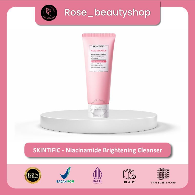 SKINTIFIC Facial Wash - Skintific Niacinamide Brightening Cleanser 80ml | Facial Wash Cleanser Face 