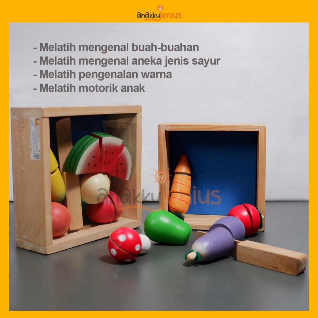 Mainan Edukasi / MAINAN ANAK BUAH POTONG / SAYUR POTONG CUTTING FRUIT / SLASH FRUIT / Cutting Fruit