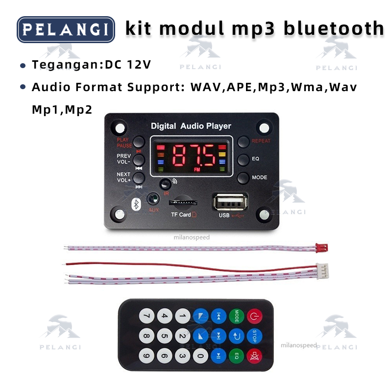 kit modul mp3 bluetooth terbaru kotak vire 060 Modul Pemutar MP3 12v Bluetooth model kotak JunDW