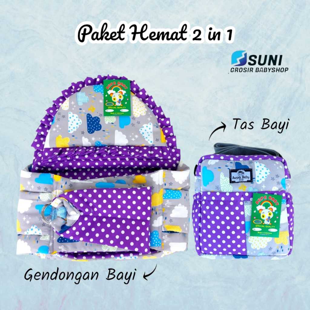 Paket Hemat Set 2 Gendongan bayi dan Tas bayi Motif