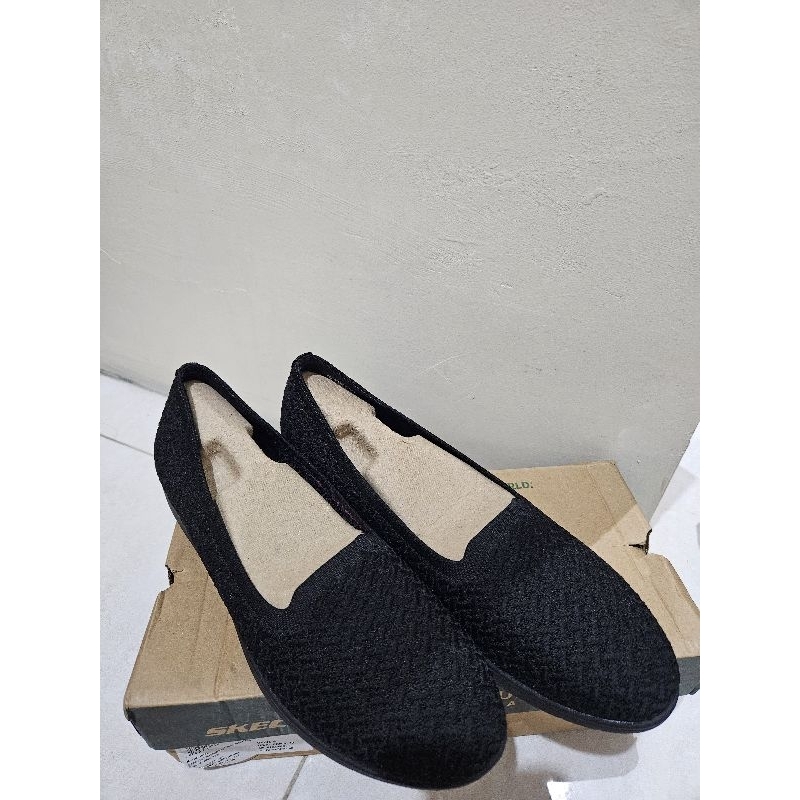 SKECHERS FLATSHOES CLEO FLEX WEDGE - BLACK