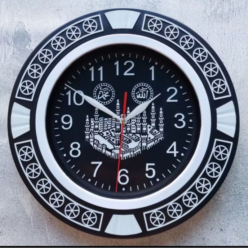Jam dinding Ka'bah Masjid 778 -  Jam dinding Masjid kaligrafi 30Cm