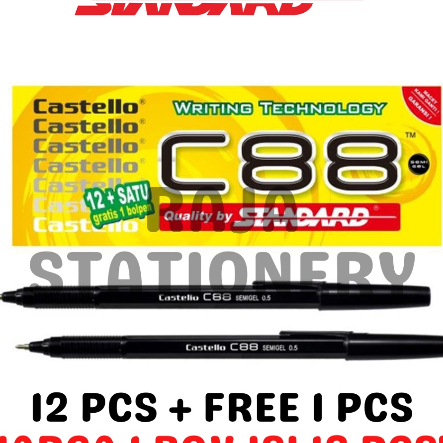 

SPECIAL PROMO STANDARD C88 5 BLACK BALL PEN HITAM BOLPEN PENA PEN STANDARD C88 C88 BOX