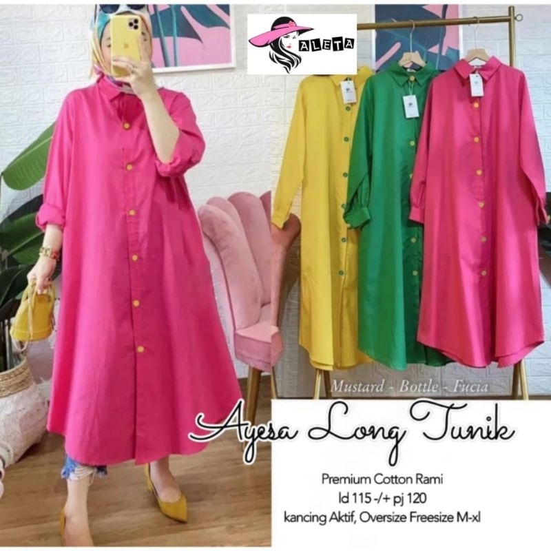 AYESA LONG TUNIK/LONG TUNIK KATUN RAMI