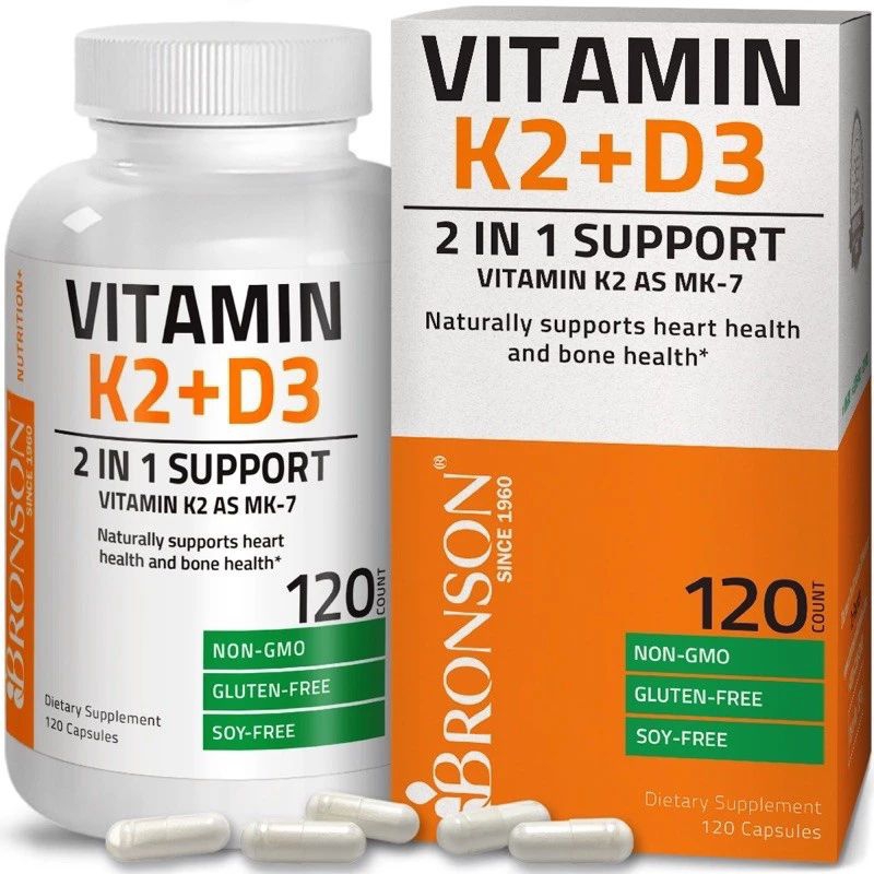 Bronson Vitamin K2 D3 5000 IU 10000 IU Original USA Isi 60 120 250 360Bronson Vitamin K2 D3 5000 IU 