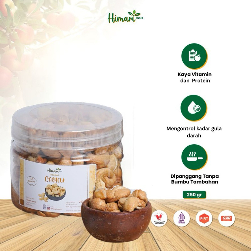 

Himari Kacang Mede Panggang Renyah Roasted Cashew Nut Mente Mete 250gr