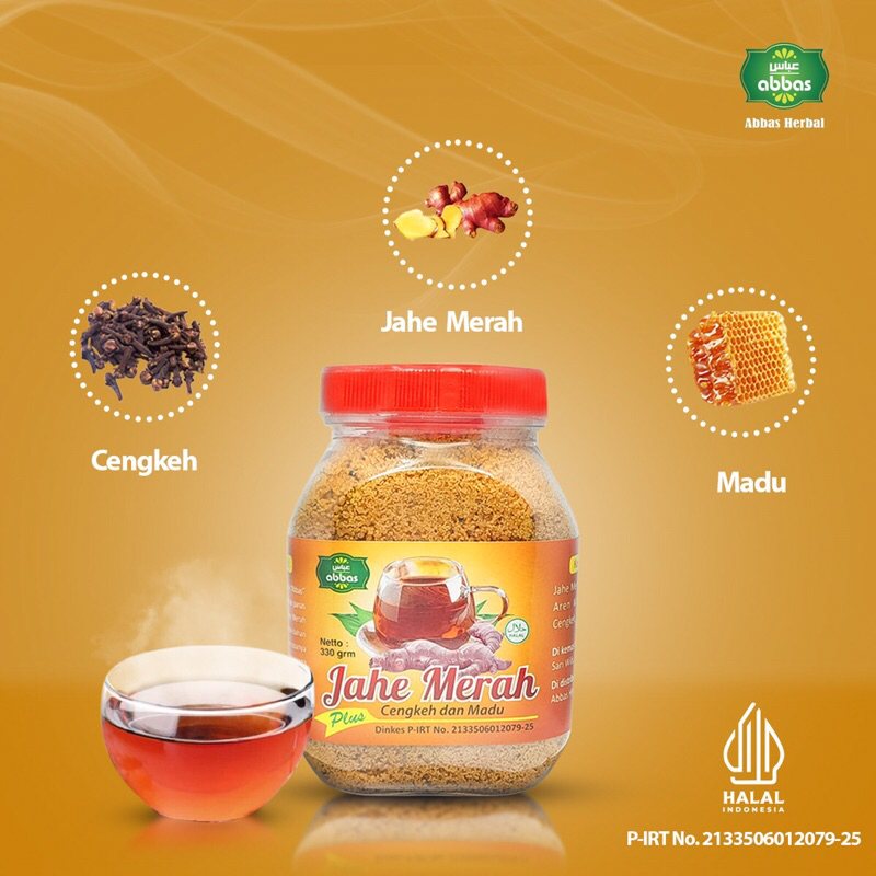 

JAHE MERAH INSTAN ABBAS SUPER KOMPLIT Plus Gula Aren murni 330 grm