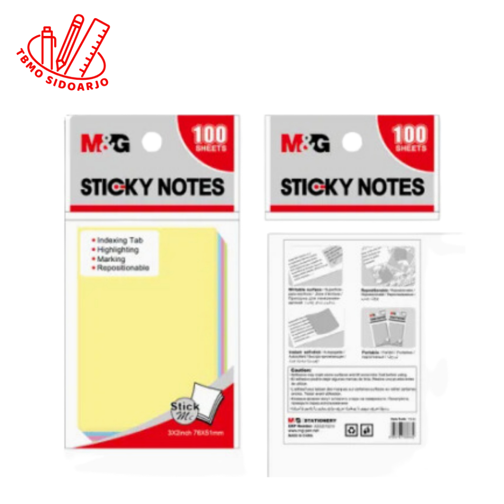 

TBMO M&G 3x2 Sticky Noted Colorful 76x51mm 100 Sheets YS-92