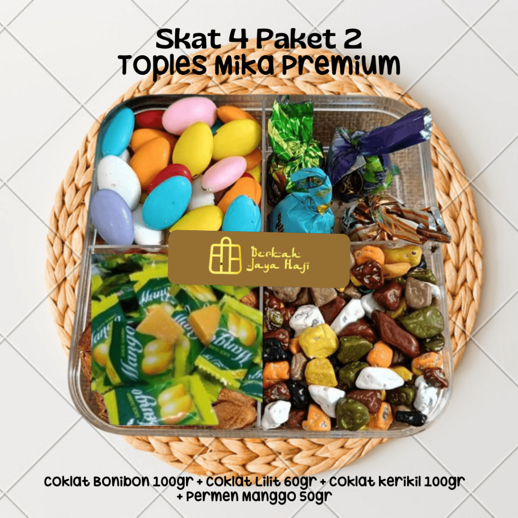 

Sajian oleh oleh haji dan umroh Sekat 4 Paket 2 Toples mika