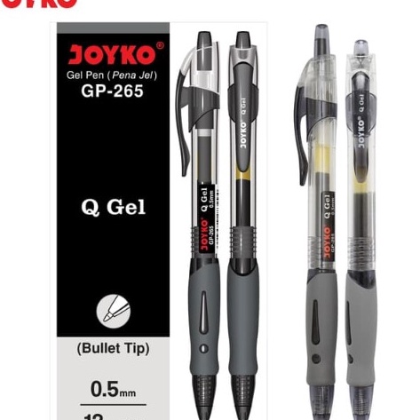 

SPESIAL GEL PEN GP265 Q GEL BOLPEN PULPEN BULLET TIP HITAM GP 265 PENA 5 MM 1 Lusin