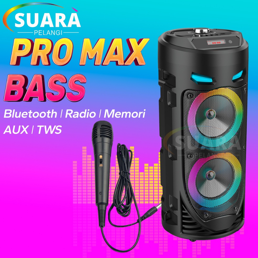Terlaris PRO MAX BASSSpeaker Bluetooth Karaoke Besar Super Bass Polytron Protable 8 Inch Wireless Sa