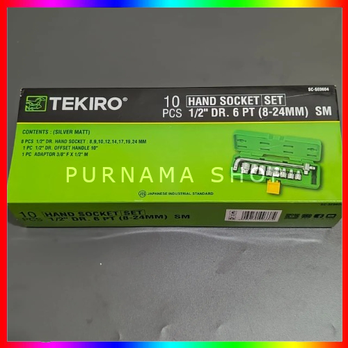 Tekiro Kunci Sok 24 Pcs Set 8 - 32 Mm Box Plastik - 6Pt Ready Kunci Lengkap Full Set
