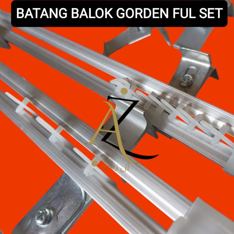 BATANG GORDEN KOTAK ALUMUNIUM BATANG BIASA FUL SET. TINGGAL PASANG